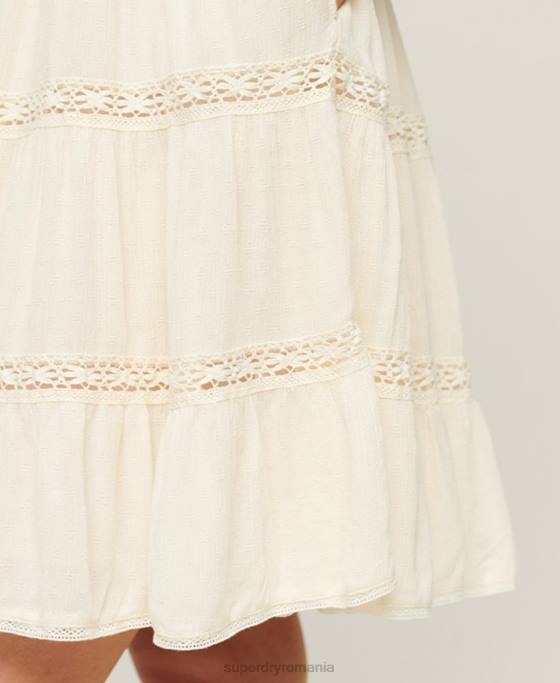 Superdry rochie alana cami îmbrăcăminte cremă femei JX0Z2370