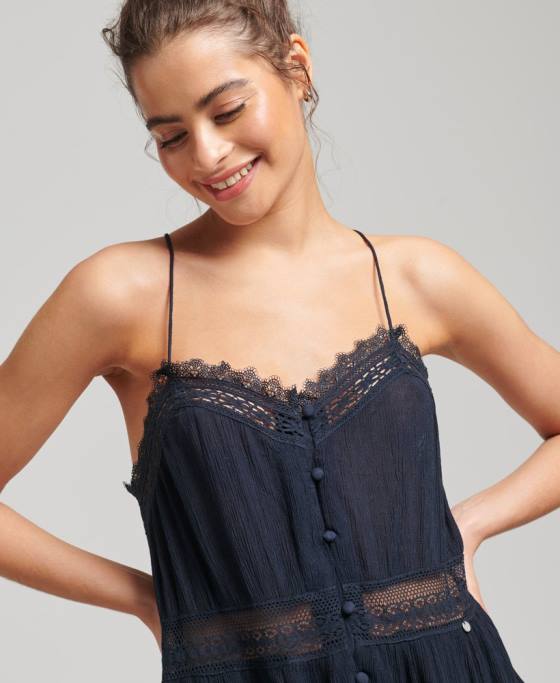 Superdry rochie alana cami îmbrăcăminte marina femei JX0Z2489