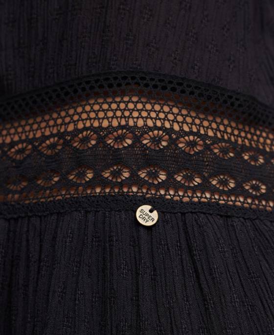 Superdry rochie alana cami îmbrăcăminte negru femei JX0Z2398