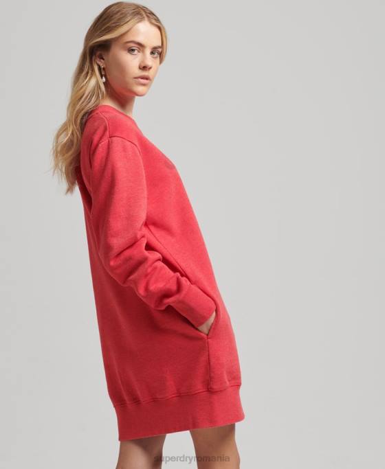 Superdry rochie clasica cooper îmbrăcăminte roșu femei JX0Z2553