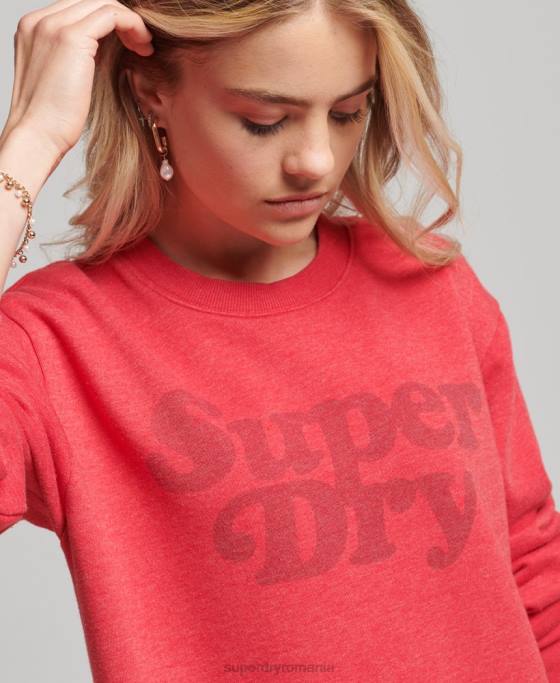 Superdry rochie clasica cooper îmbrăcăminte roșu femei JX0Z2553