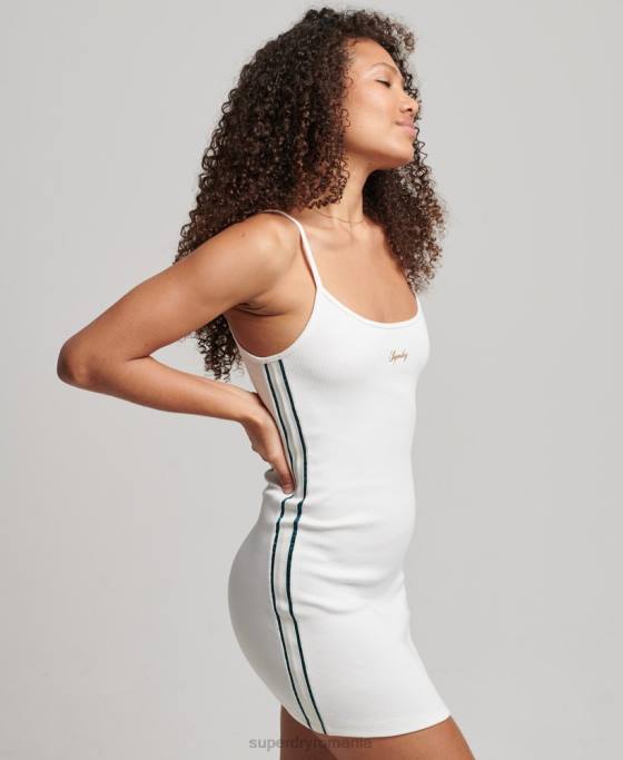 Superdry rochie cu bretele cu logo îmbrăcăminte alb femei JX0Z2458
