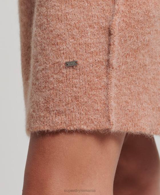 Superdry rochie cu guler îmbrăcăminte bej femei JX0Z2439