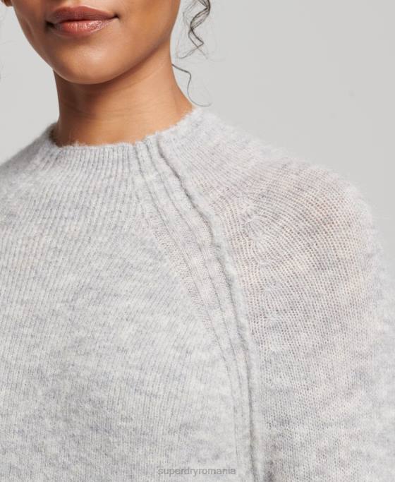 Superdry rochie cu guler îmbrăcăminte gri deschis femei JX0Z2419