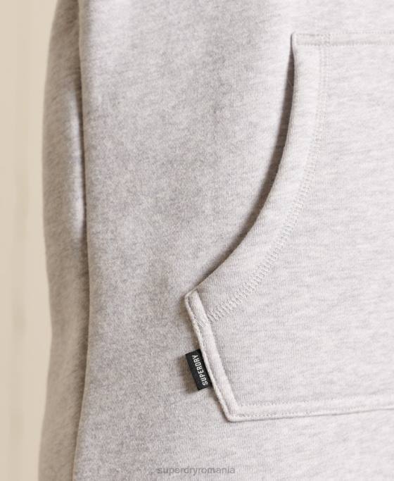 Superdry rochie cu hanoraș brodat cu logo vintage îmbrăcăminte gri deschis femei JX0Z2487