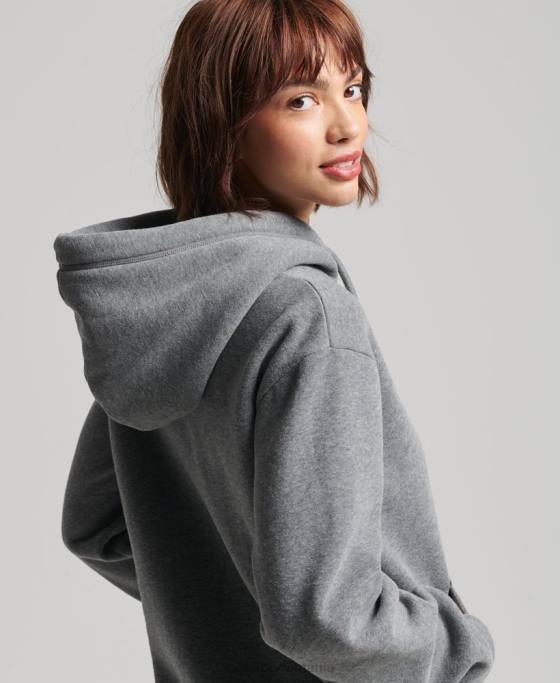 Superdry rochie cu hanoraș brodat cu logo vintage îmbrăcăminte gri femei JX0Z2494