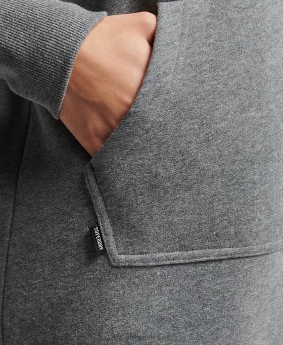 Superdry rochie cu hanoraș brodat cu logo vintage îmbrăcăminte gri femei JX0Z2494