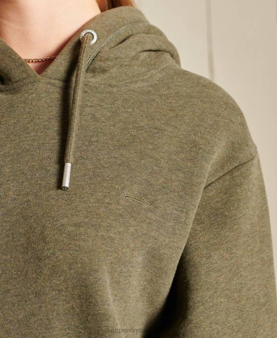 Superdry rochie cu hanoraș brodat cu logo vintage îmbrăcăminte kaki femei JX0Z2521