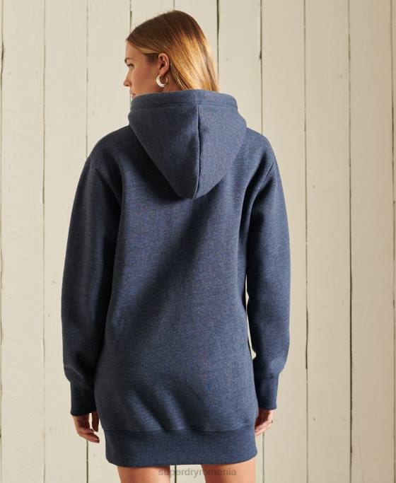 Superdry rochie cu hanoraș brodat cu logo vintage îmbrăcăminte marina femei JX0Z2516