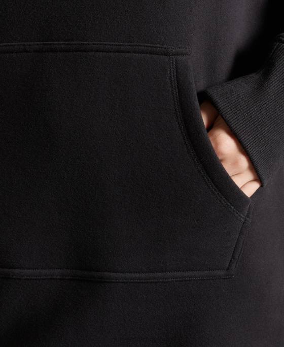 Superdry rochie cu hanoraș brodat cu logo vintage îmbrăcăminte negru femei JX0Z2532