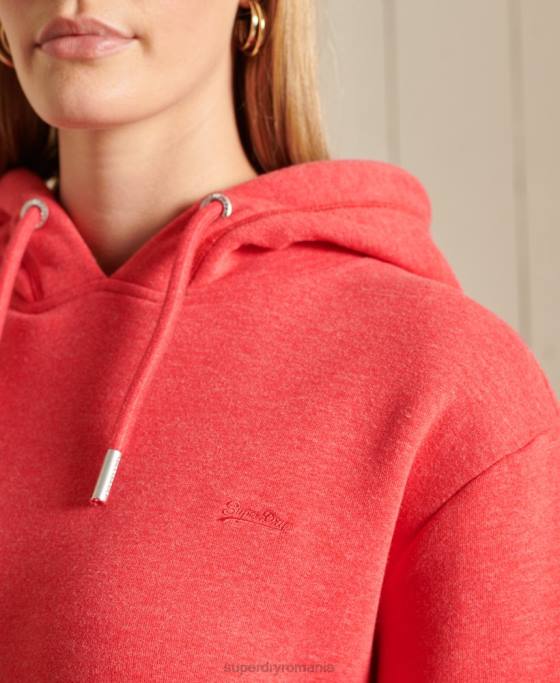 Superdry rochie cu hanoraș brodat cu logo vintage îmbrăcăminte roșu femei JX0Z2540