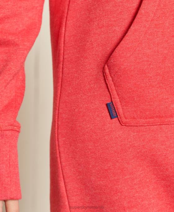 Superdry rochie cu hanoraș brodat cu logo vintage îmbrăcăminte roșu femei JX0Z2540