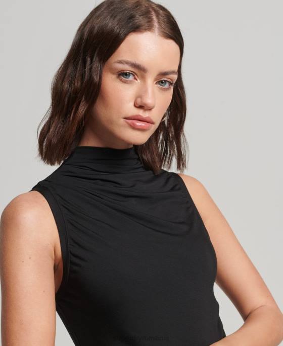 Superdry rochie de culise din tricou studios îmbrăcăminte negru femei JX0Z2427
