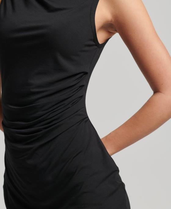 Superdry rochie de culise din tricou studios îmbrăcăminte negru femei JX0Z2427
