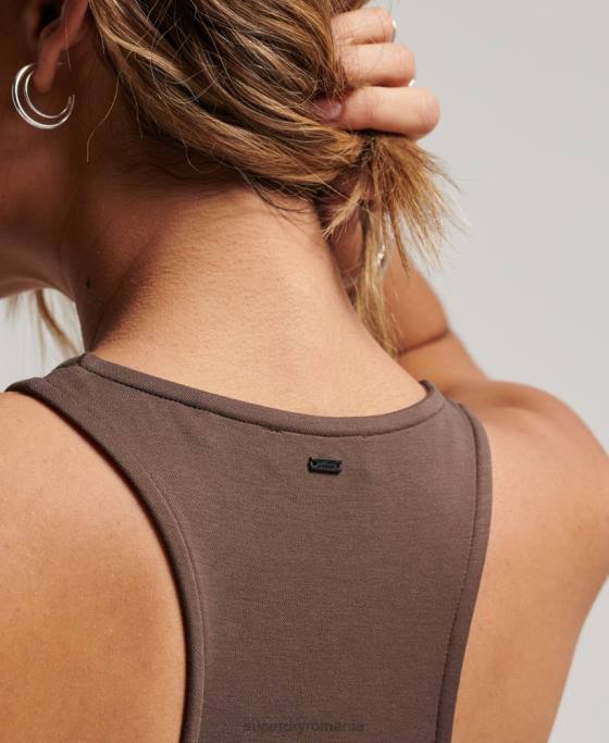 Superdry rochie de curse din tricou îmbrăcăminte maro femei JX0Z2375