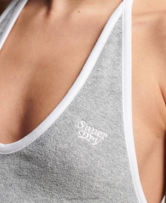 Superdry rochie de epocă cu gât halter îmbrăcăminte gri femei JX0Z2222