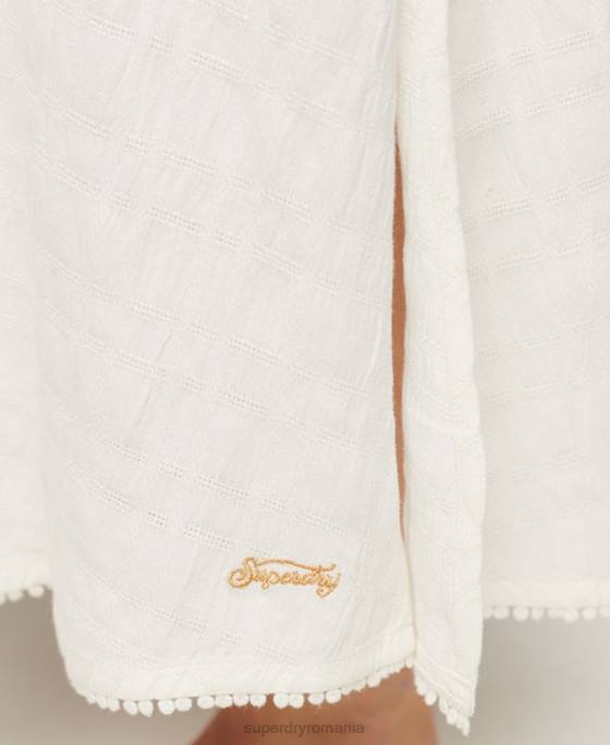 Superdry rochie de epocă lungă cami cu halter îmbrăcăminte cremă femei JX0Z2390