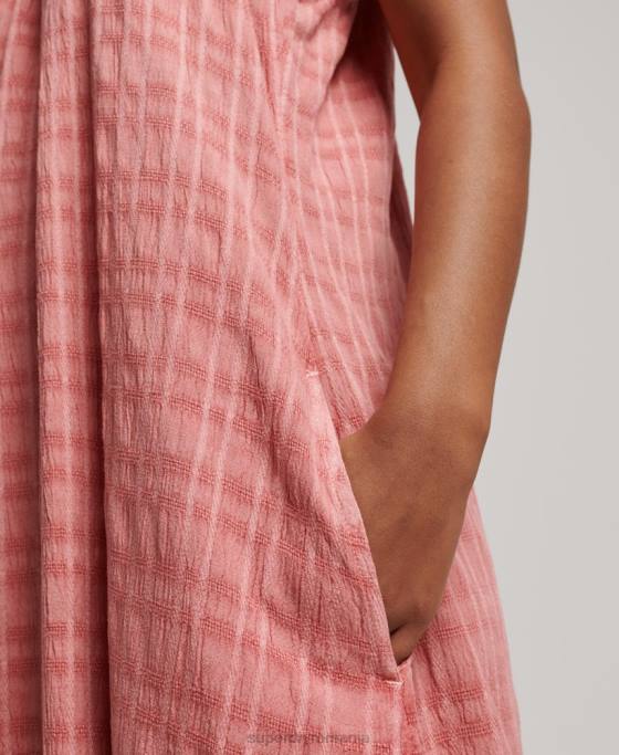 Superdry rochie de epocă lungă cami cu halter îmbrăcăminte roz femei JX0Z2386