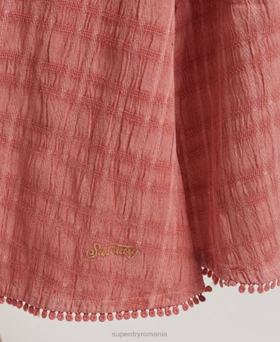 Superdry rochie de epocă lungă cami cu halter îmbrăcăminte roz femei JX0Z2386