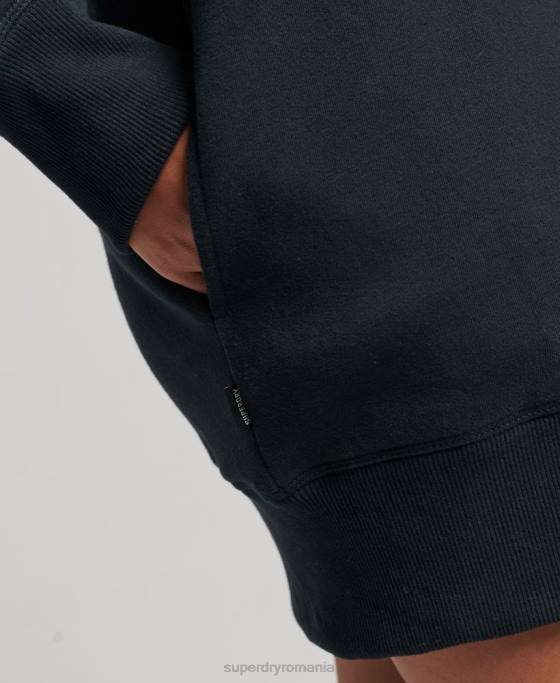 Superdry rochie de transpirație cu logo vintage brodat îmbrăcăminte marina femei JX0Z2432