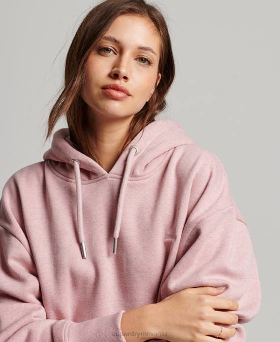 Superdry rochie de transpirație cu logo vintage brodat îmbrăcăminte roz femei JX0Z2433