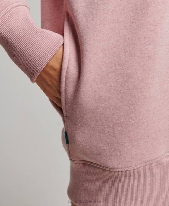 Superdry rochie de transpirație cu logo vintage brodat îmbrăcăminte roz femei JX0Z2433