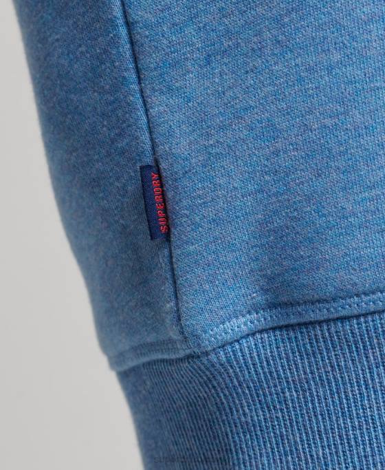 Superdry rochie de transpirație din bumbac organic cu logo brodat îmbrăcăminte albastru femei JX0Z2464