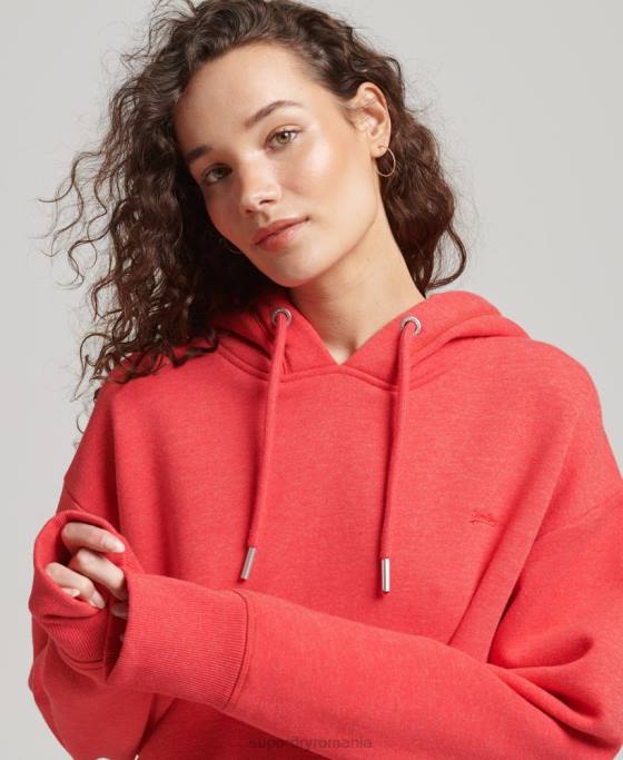 Superdry rochie de transpirație din bumbac organic cu logo brodat îmbrăcăminte roșu femei JX0Z2462