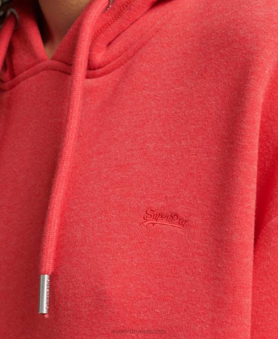 Superdry rochie de transpirație din bumbac organic cu logo brodat îmbrăcăminte roșu femei JX0Z2462