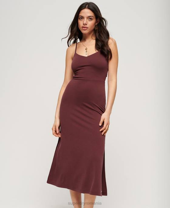 Superdry rochie din jerseu cu spatele deschis îmbrăcăminte maro femei JX0Z2117