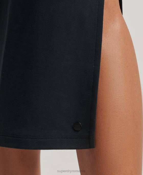 Superdry rochie din jerseu cu spatele deschis îmbrăcăminte negru femei JX0Z2358