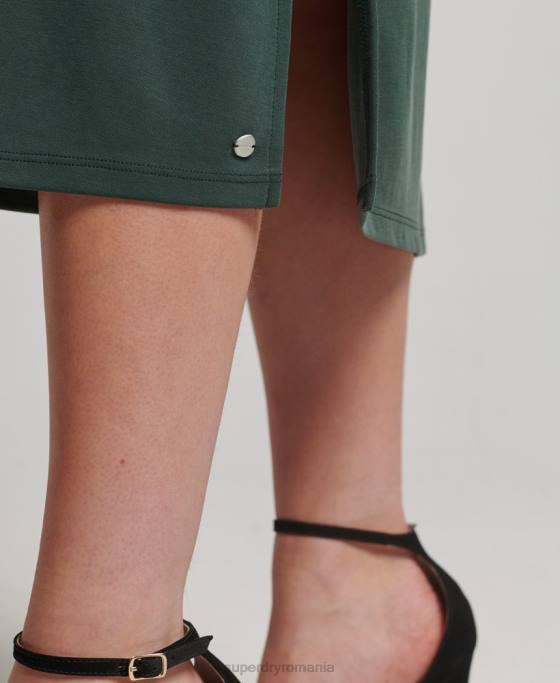 Superdry rochie din jerseu cu spatele deschis îmbrăcăminte verde femei JX0Z2355
