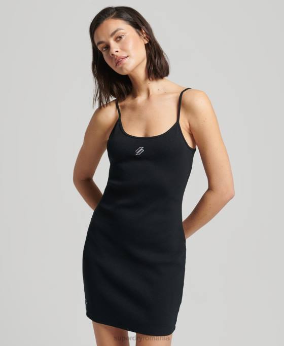 Superdry rochie esentiala cu bretele îmbrăcăminte negru femei JX0Z2536