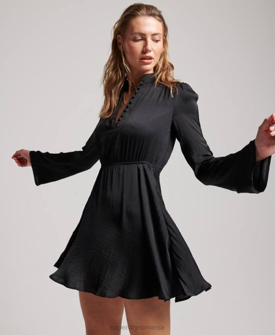 Superdry rochie evazată studios îmbrăcăminte negru femei JX0Z2412