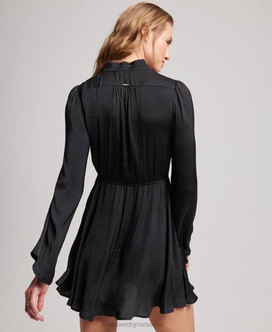 Superdry rochie evazată studios îmbrăcăminte negru femei JX0Z2412