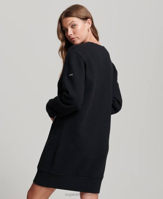 Superdry rochie hanorac popular nomade îmbrăcăminte negru femei JX0Z2542