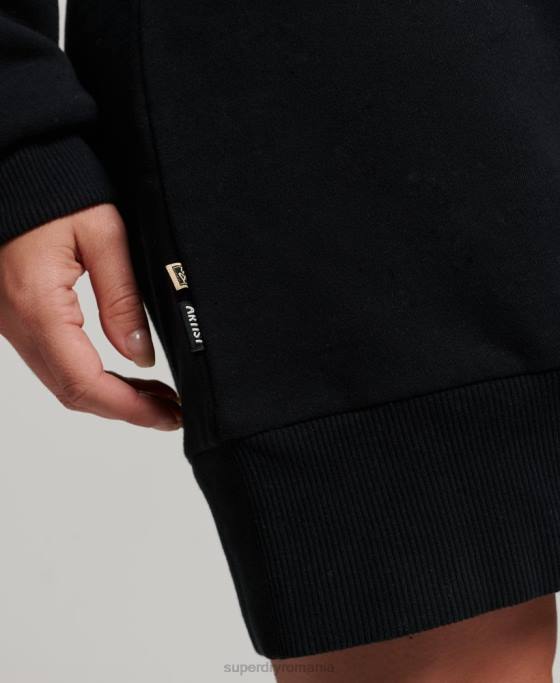 Superdry rochie hanorac popular nomade îmbrăcăminte negru femei JX0Z2542