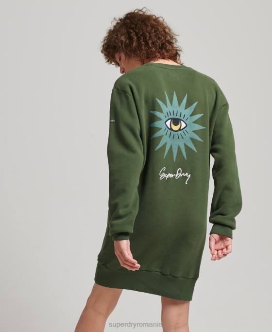 Superdry rochie hanorac popular nomade îmbrăcăminte verde femei JX0Z2534