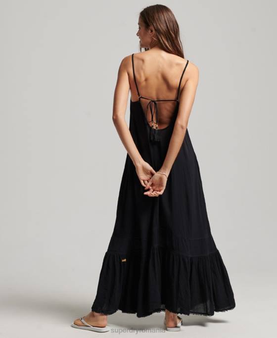 Superdry rochie lunga cami îmbrăcăminte gri inchis femei JX0Z2366