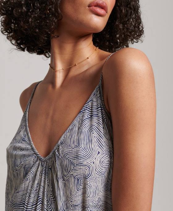 Superdry rochie lunga cami îmbrăcăminte marina femei JX0Z2389