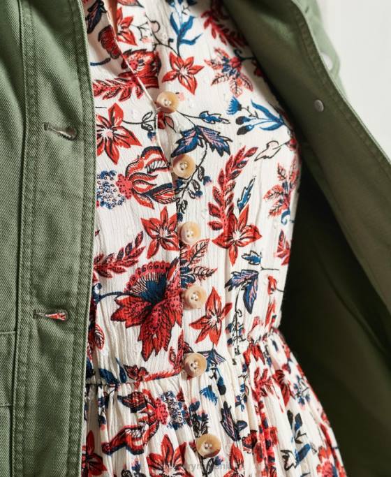 Superdry rochie maxi luci îmbrăcăminte alb femei JX0Z6783