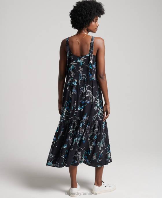 Superdry rochie maxi tesuta studios îmbrăcăminte marina femei JX0Z2528