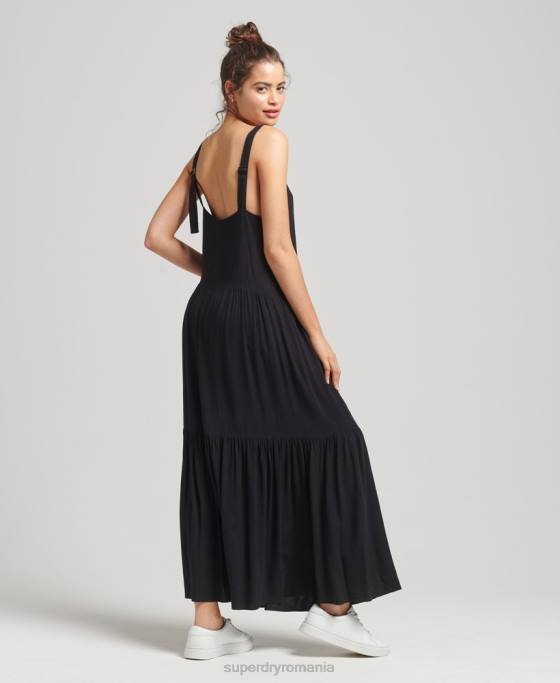 Superdry rochie maxi tesuta studios îmbrăcăminte negru femei JX0Z2525