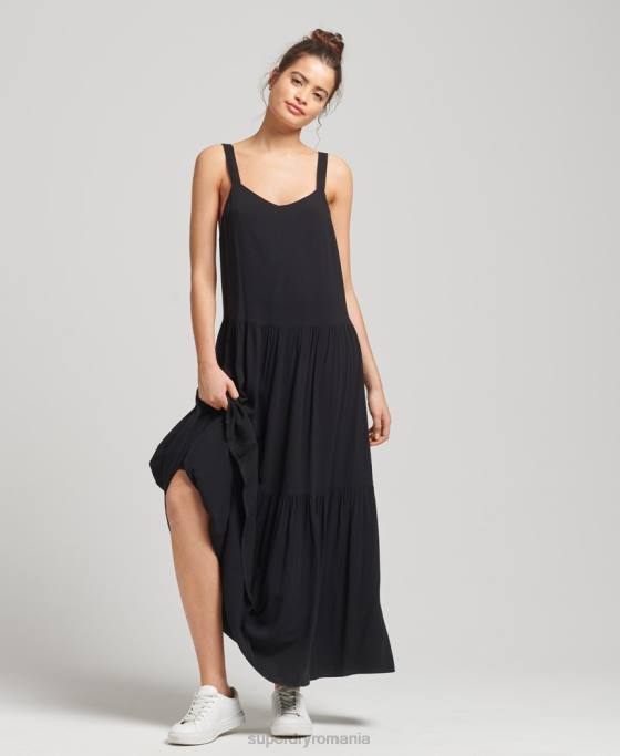 Superdry rochie maxi tesuta studios îmbrăcăminte negru femei JX0Z2525