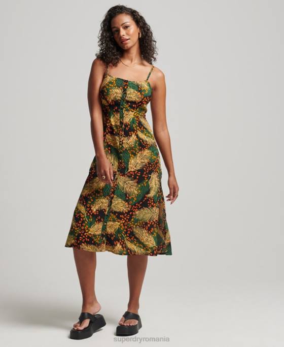 Superdry rochie midi cami cu nasturi imprimate îmbrăcăminte multi femei JX0Z2490