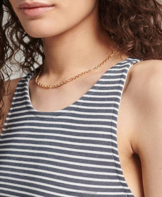 Superdry rochie midi cu bretele la spate îmbrăcăminte marina femei JX0Z2538