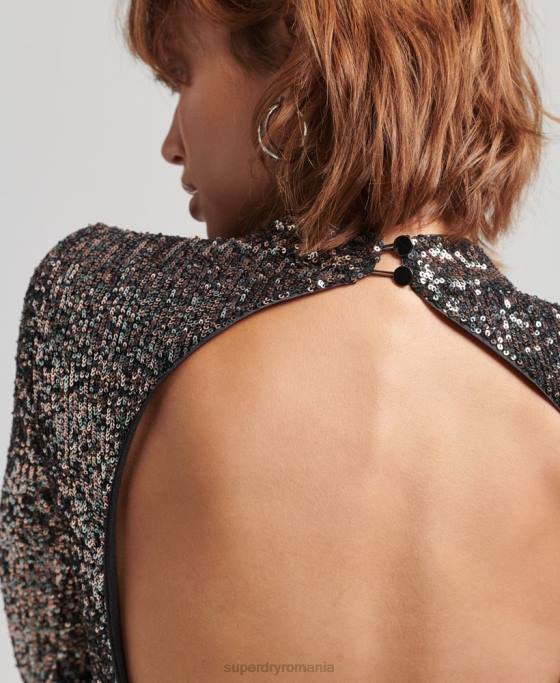 Superdry rochie midi cu paiete fără spate îmbrăcăminte multi femei JX0Z2465