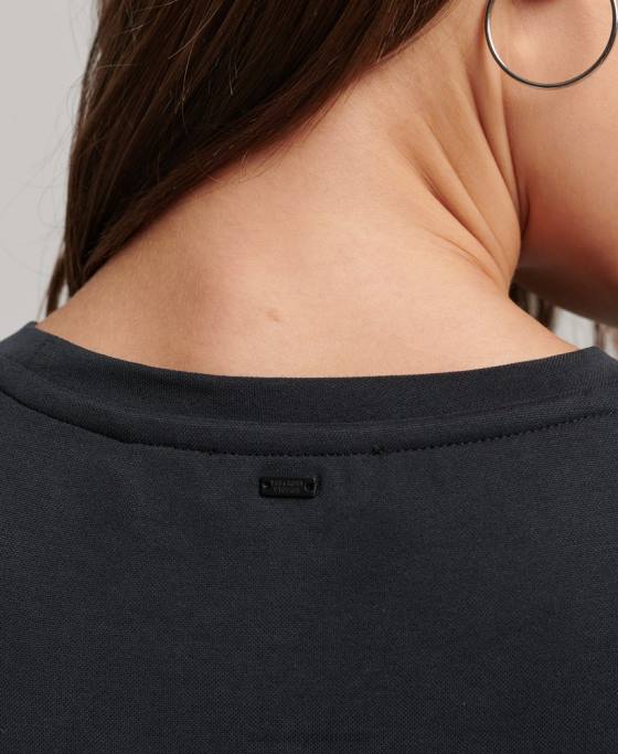 Superdry rochie midi din jerse cu detaliu la spate îmbrăcăminte negru femei JX0Z2518