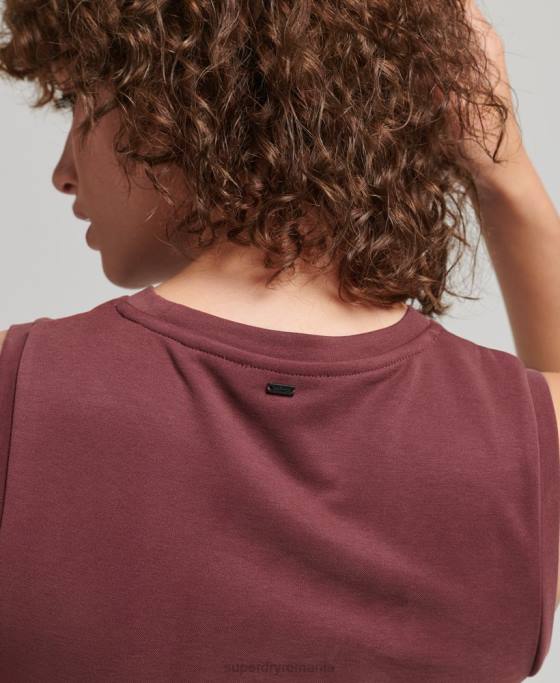 Superdry rochie midi din jerse cu detaliu la spate îmbrăcăminte roșu femei JX0Z2491