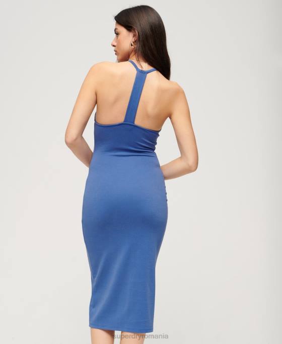 Superdry rochie midi din tricou t spate îmbrăcăminte albastru femei JX0Z2385